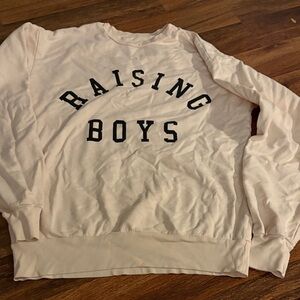 Pale Pinn Sweatshirt with 'Raising Boys' Print
